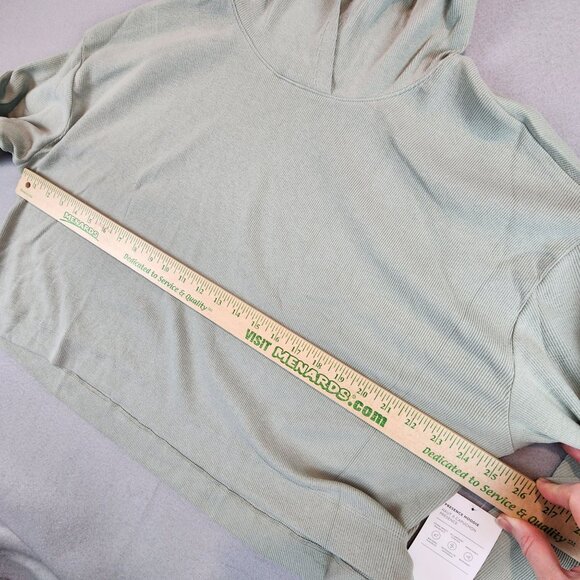Athleta NEW Women's Presence Hoodie Light Green Stretch Breathable Sweatshirt Lg - Picture 9 of 11